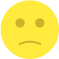 Yellow circle with a sad smile.